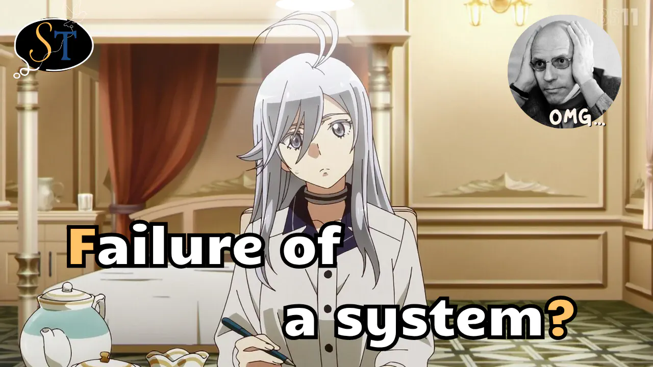 Lena Milize in her room drinking tea. Foucault is behind her