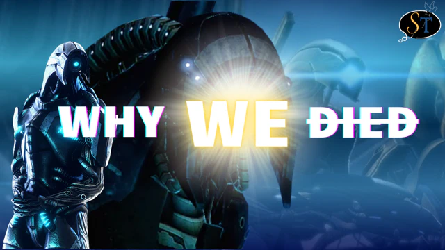 A Legion unit from Mass Effect with its chest plate open, revealing glowing blue light